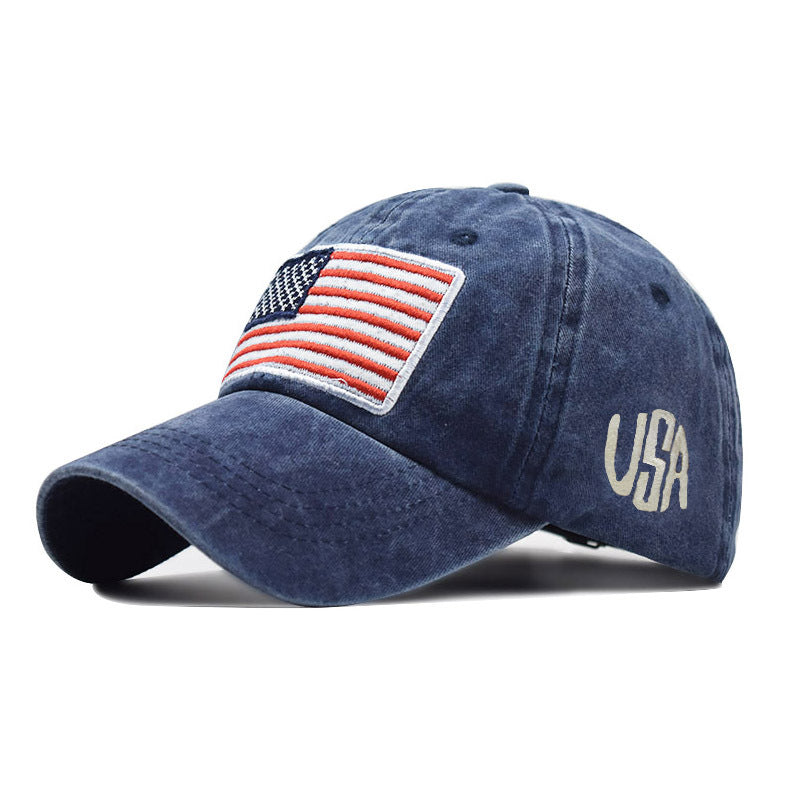 Wholesale Washed Old Letter American Flag Baseball Cap
