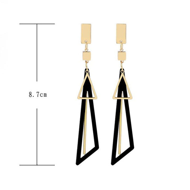 Wholesale Korean Style Geometric Triangle Earrings Metal Electroplated Jewelry Accessory