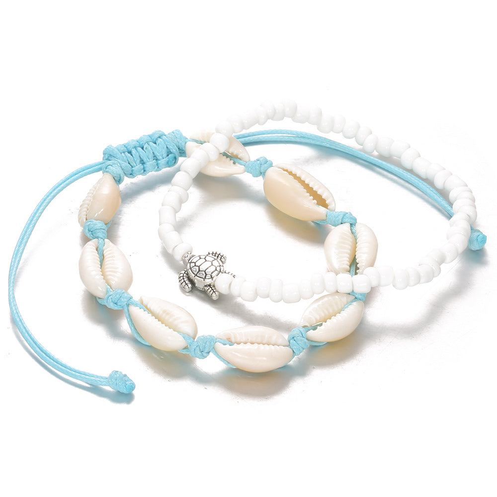 Wholesale Beach Turtle Shell Beads Bracelet and Foot Chain Set ACC-AS-KeRen002