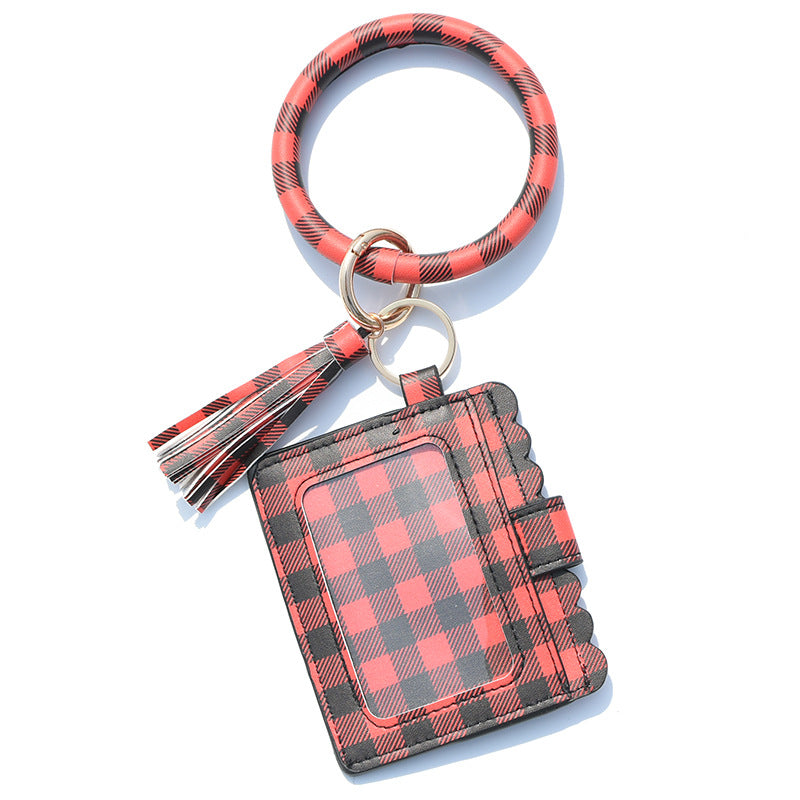 Wholesale Leopard Print PU Leather Tassel Keychain Wallet - Chic Fashion Accessory for Gift