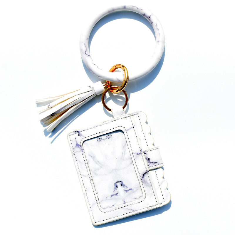 Wholesale Leopard Print PU Leather Tassel Keychain Wallet - Chic Fashion Accessory for Gift