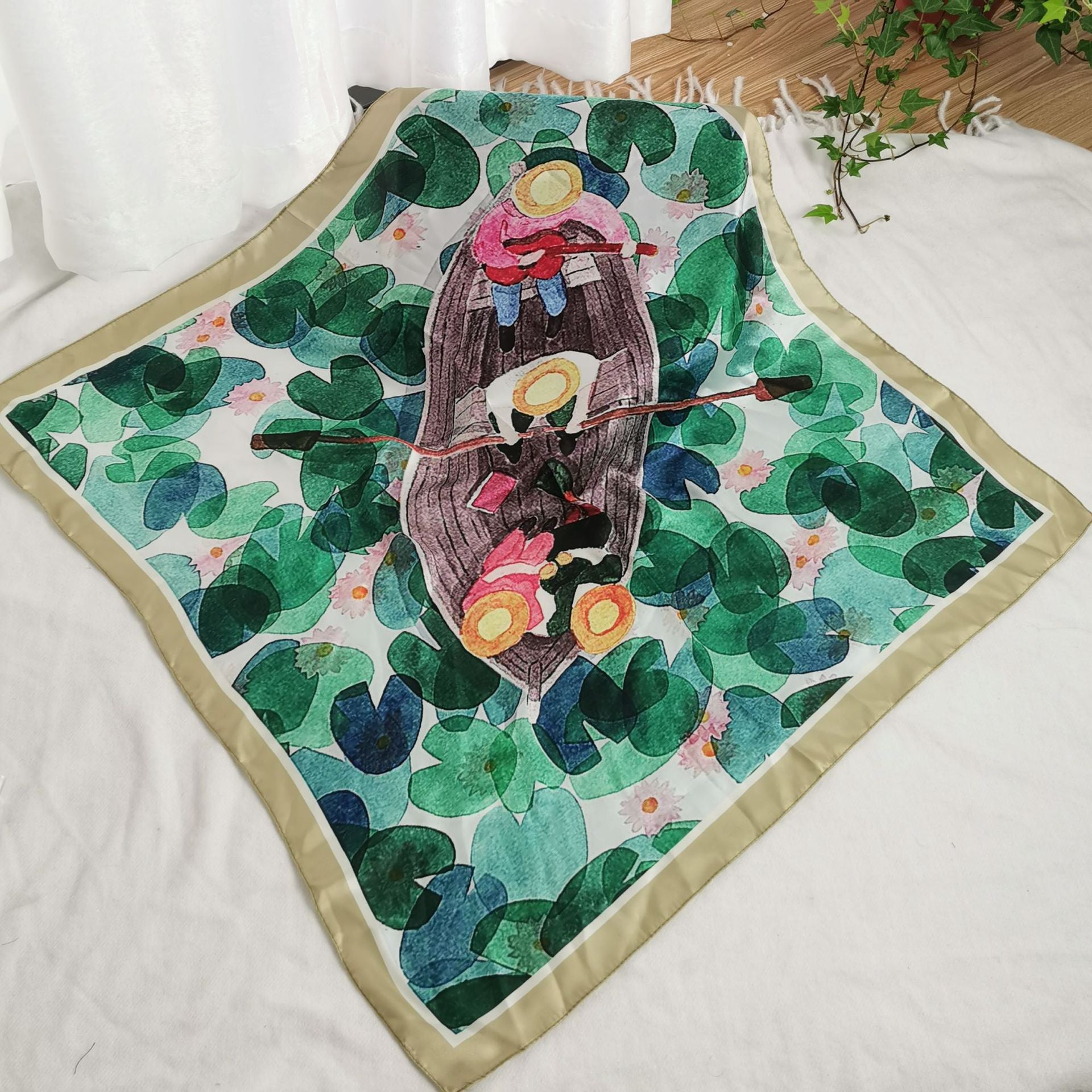 Wholesale Printed Four-Season  Silk f 53* 53cm Large Square Scarf