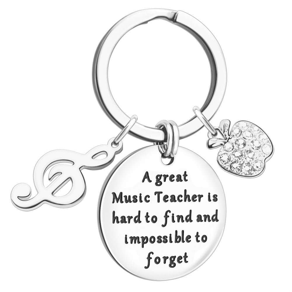 Wholesale Stainless Steel Teacher's Day Round Plate with Engraving Keychain Pendant Bulk Keychains Creative Keychain ACC-KC-BDNS001