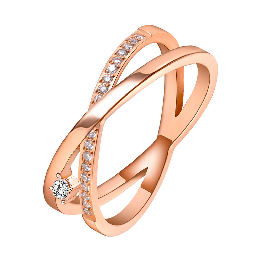 Wholesale  rose gold open  geometric index finger ring