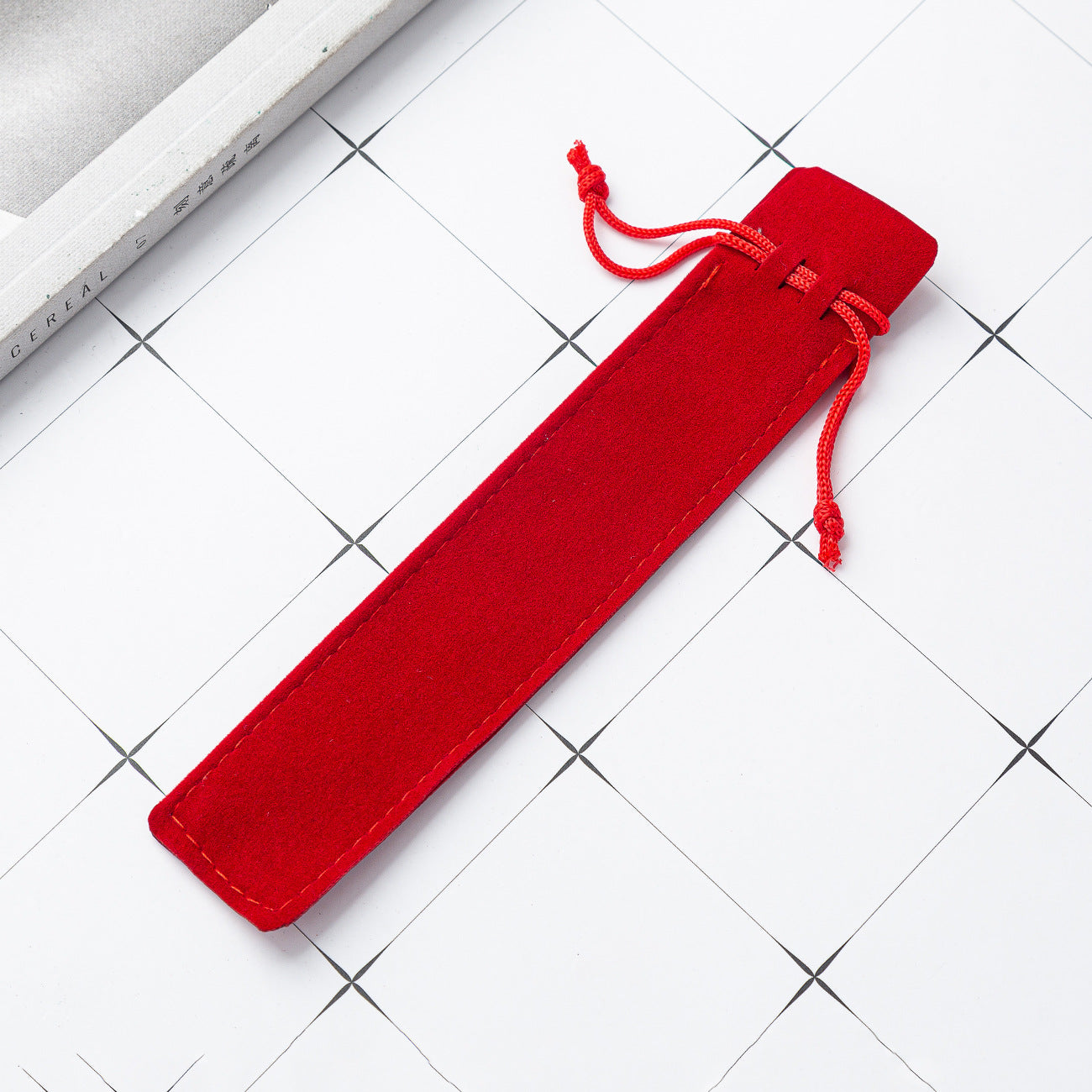 Wholesale Multicolor double-sided thickened velvet cloth tie-mouth pen bag velvet cloth Pencil Bag