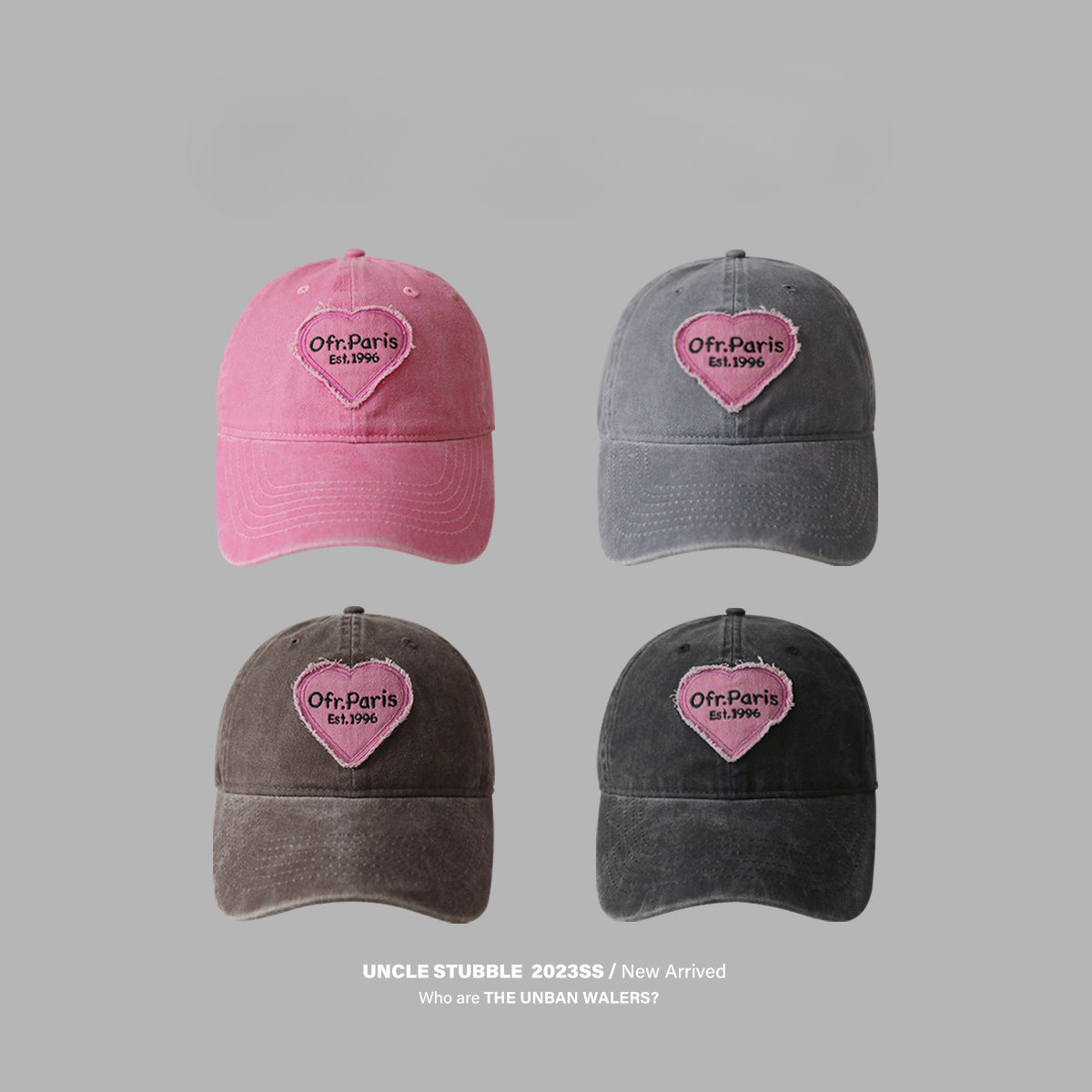 Wholesale Retro Cotton Love Heart Hat Soft Top Baseball Cap ACC-HT-KME007