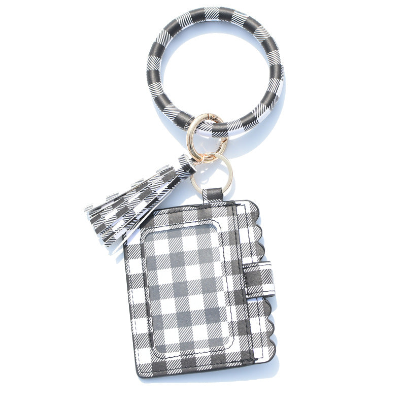 Wholesale Leopard Print PU Leather Tassel Keychain Wallet - Chic Fashion Accessory for Gift