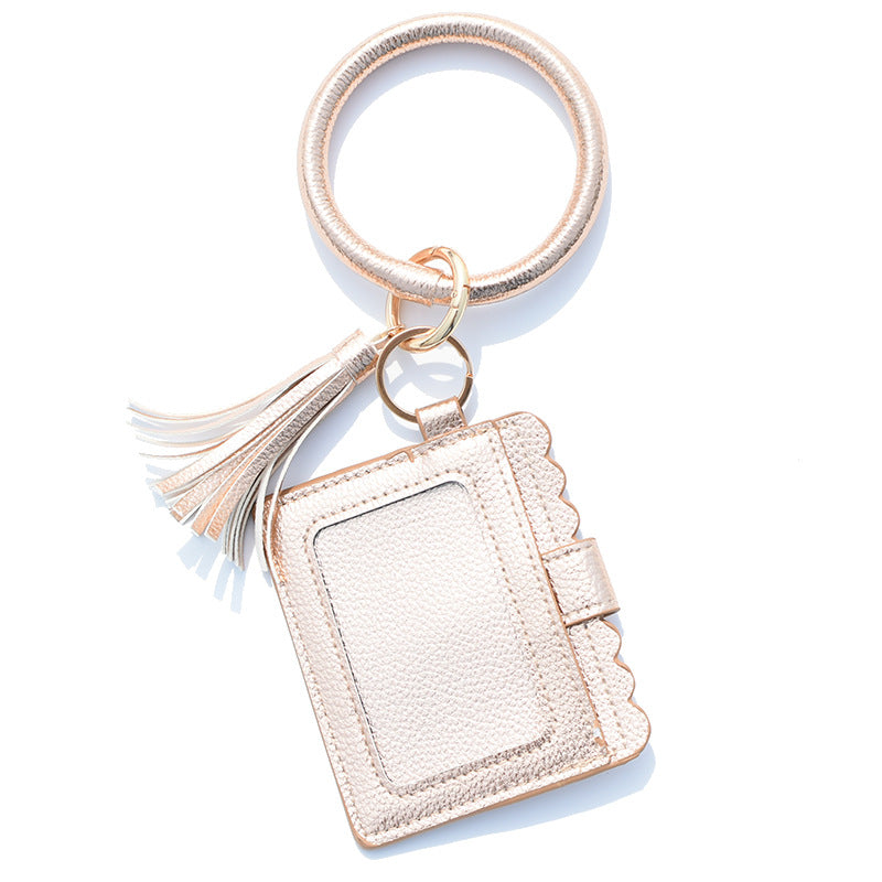 Wholesale Leopard Print PU Leather Tassel Keychain Wallet - Chic Fashion Accessory for Gift