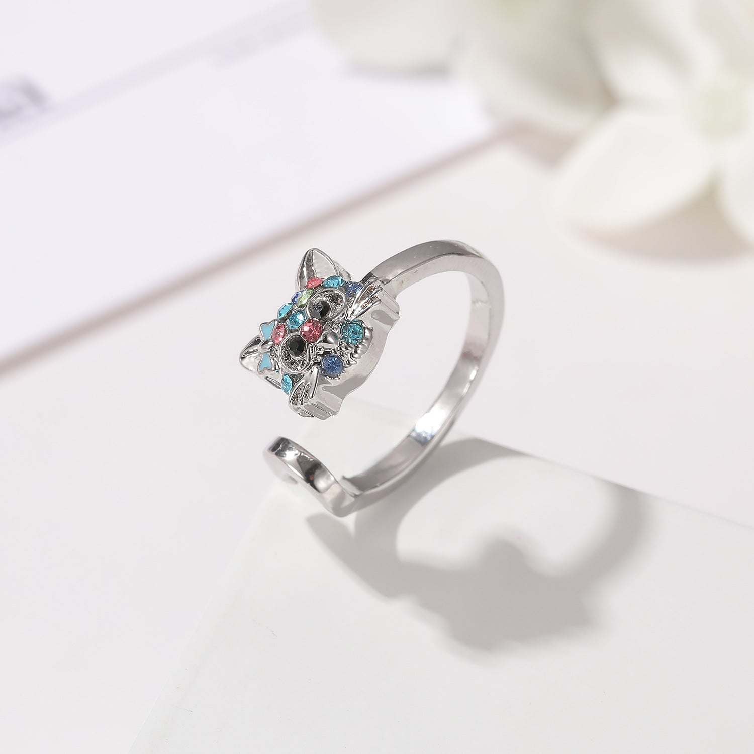 Wholesale color cat ring color kitten opening adjustable animal ring