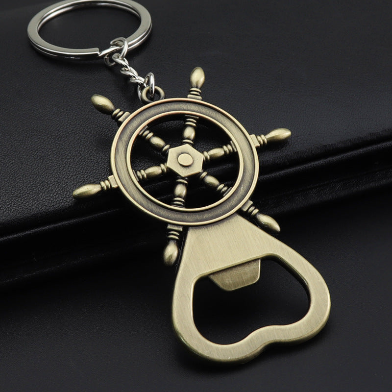 Wholesale Nautical Rudder Bottle Opener Alloy Keychain