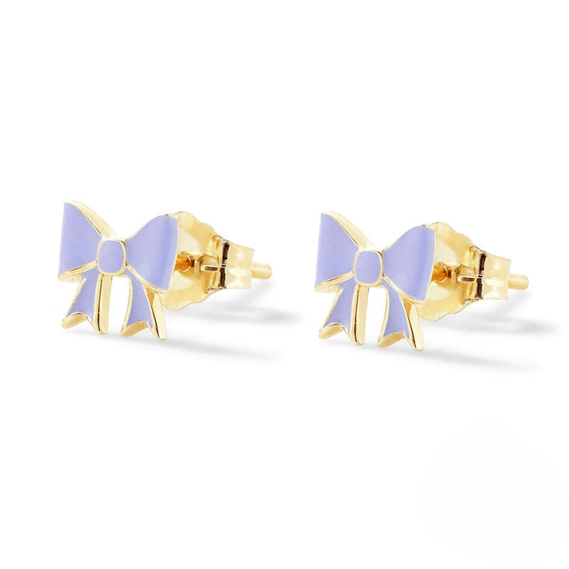 Wholesale S925 Sterling Silver Bow Color Stud Earrings Bow Earrings ACC-ES-KaNaier002