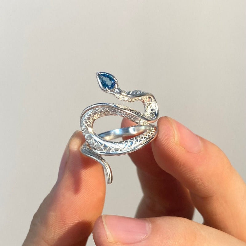 Wholesale Snake Ring Topaz Open Adjustable Ring ACC-RS-YunJin004