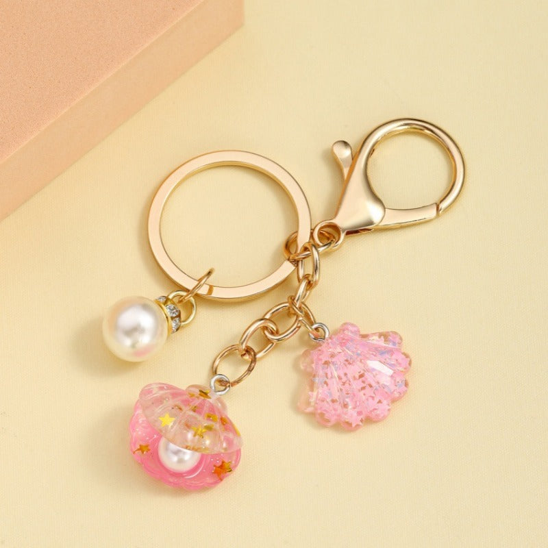 Wholesale Acrylic Pearl Shell Keychain ACC-KC-RongRui036