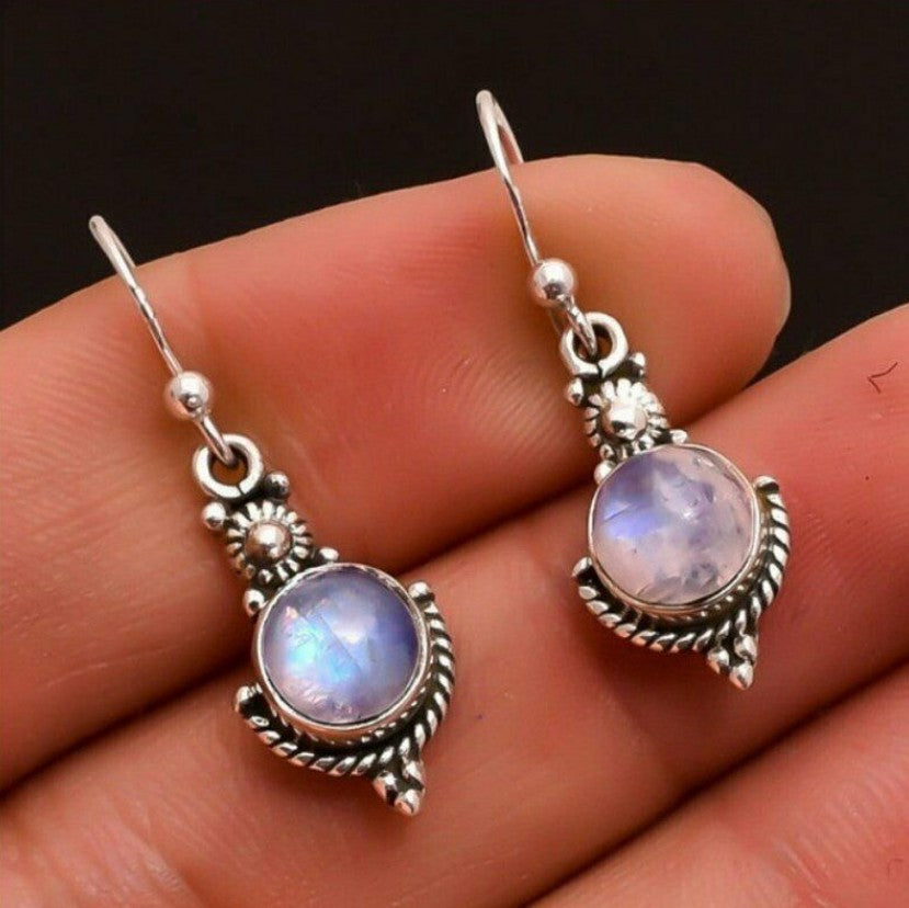 Wholesale Diamond-Cut Alloy Sea Blue Rotating Water Drop Pear-Shaped Earrings Fashion Accessory Party Jewelry Gift