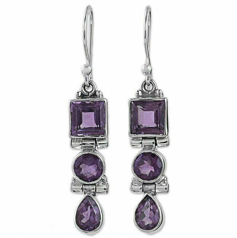 Wholesale Diamond-Cut Alloy Sea Blue Rotating Water Drop Pear-Shaped Earrings Fashion Accessory Party Jewelry Gift