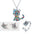 Wholesale  cartoon cat necklace earrings ring suit jewelry