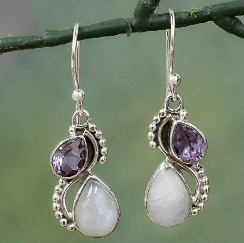 Wholesale Diamond-Cut Alloy Sea Blue Rotating Water Drop Pear-Shaped Earrings Fashion Accessory Party Jewelry Gift