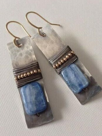 Wholesale Diamond-Cut Alloy Sea Blue Rotating Water Drop Pear-Shaped Earrings Fashion Accessory Party Jewelry Gift