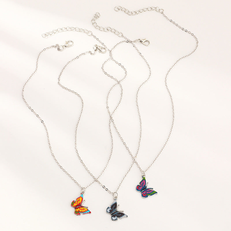 Wholesale color butterfly necklace