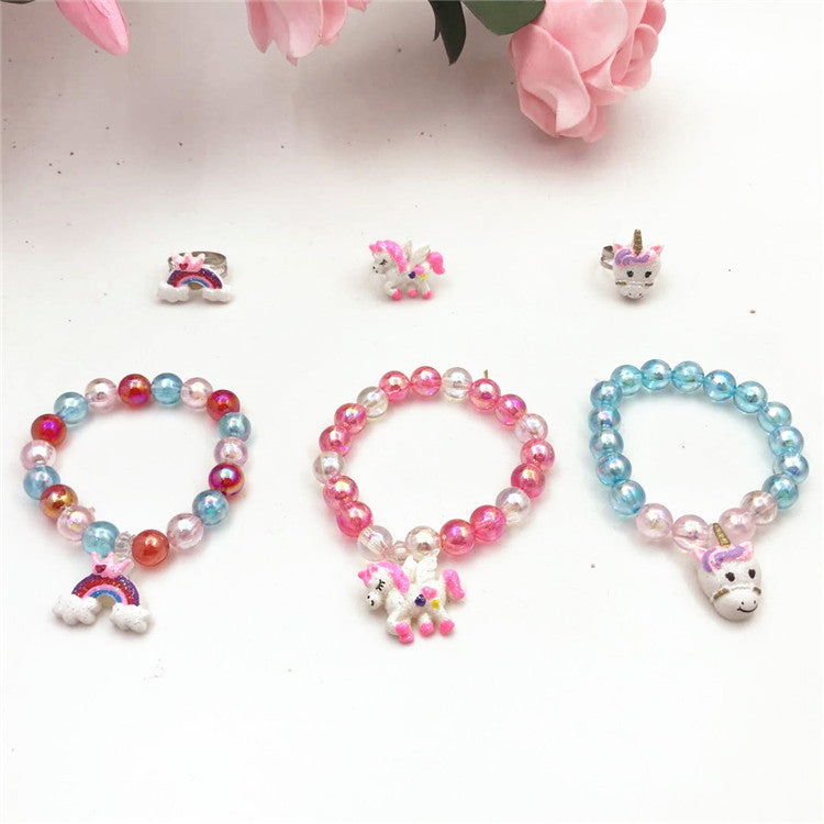 Wholesale Unicorn Beaded Colorful  Bracelet