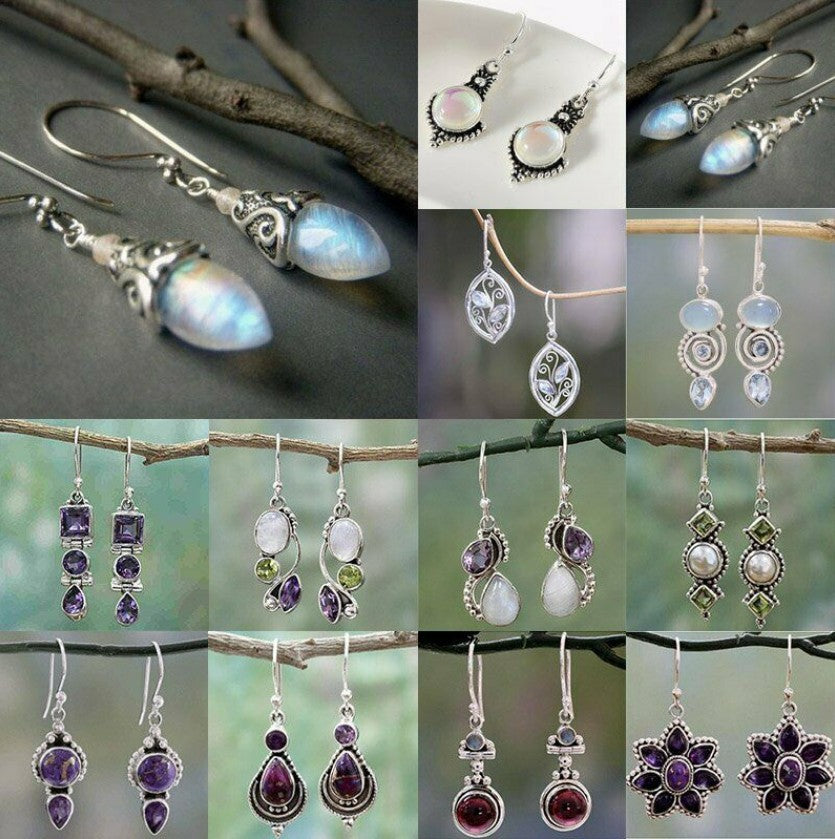 Wholesale Diamond-Cut Alloy Sea Blue Rotating Water Drop Pear-Shaped Earrings Fashion Accessory Party Jewelry Gift