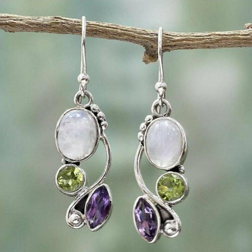 Wholesale Diamond-Cut Alloy Sea Blue Rotating Water Drop Pear-Shaped Earrings Fashion Accessory Party Jewelry Gift