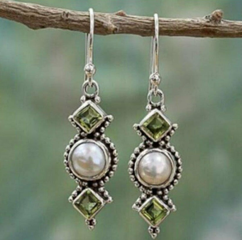 Wholesale Diamond-Cut Alloy Sea Blue Rotating Water Drop Pear-Shaped Earrings Fashion Accessory Party Jewelry Gift
