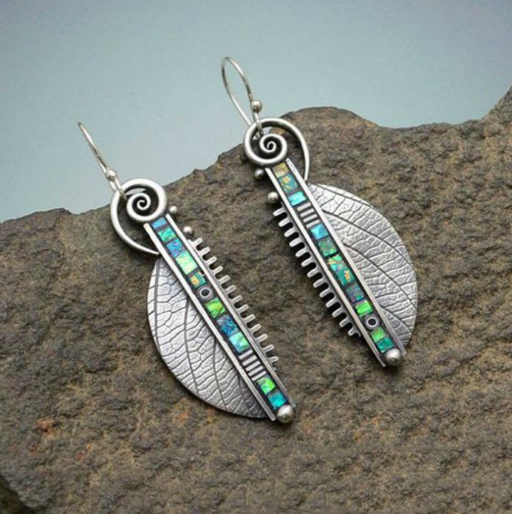 Wholesale Diamond-Cut Alloy Sea Blue Rotating Water Drop Pear-Shaped Earrings Fashion Accessory Party Jewelry Gift