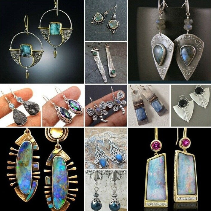 Wholesale Diamond-Cut Alloy Sea Blue Rotating Water Drop Pear-Shaped Earrings Fashion Accessory Party Jewelry Gift