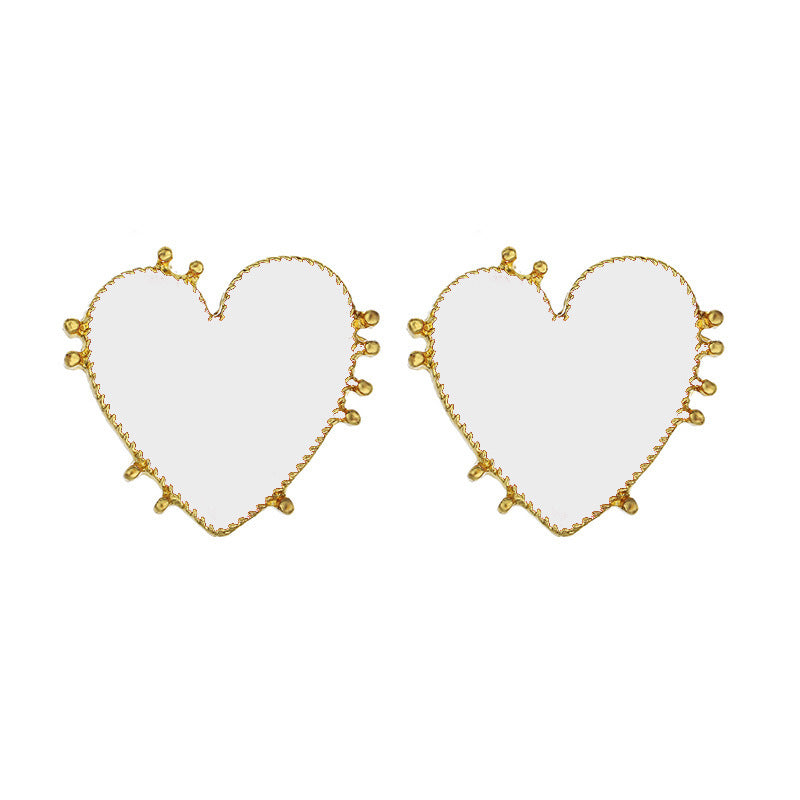 Wholesale Vintage Alloy Nectarine Heart Shaped Earrings ACC-ES-Huil002