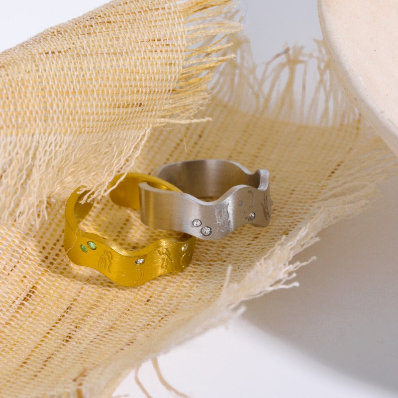 Wholesale Stainless Steel Open 18K Gold Ring ACC-RS-XuanChi001