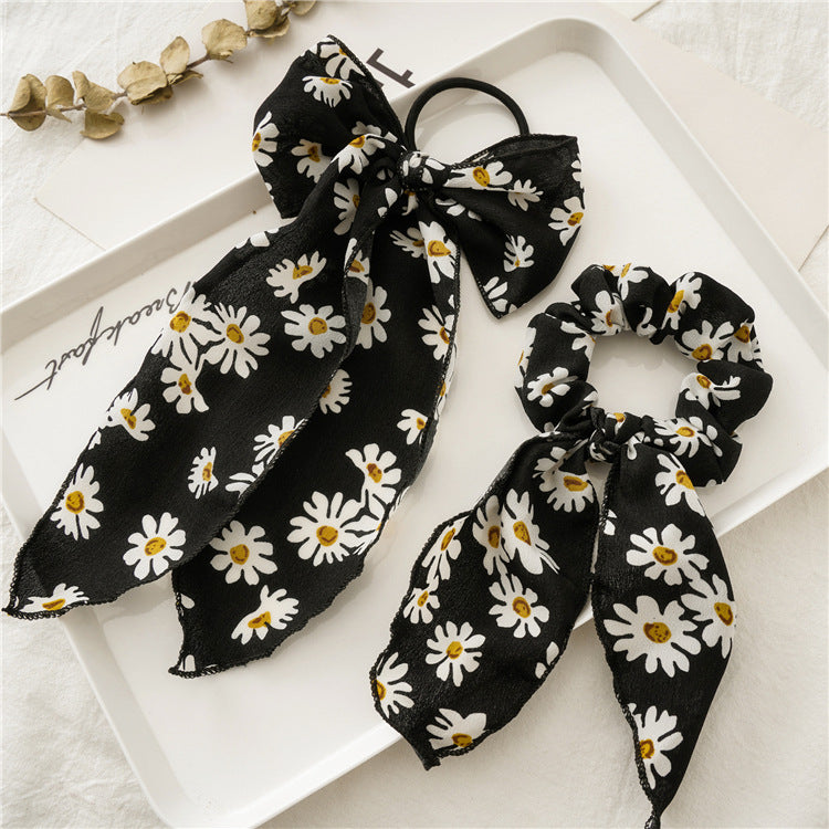 Wholesale 12pcs Spring Daisy Vintage Bow Hair Scrunchies ACC-HS-SanTai015