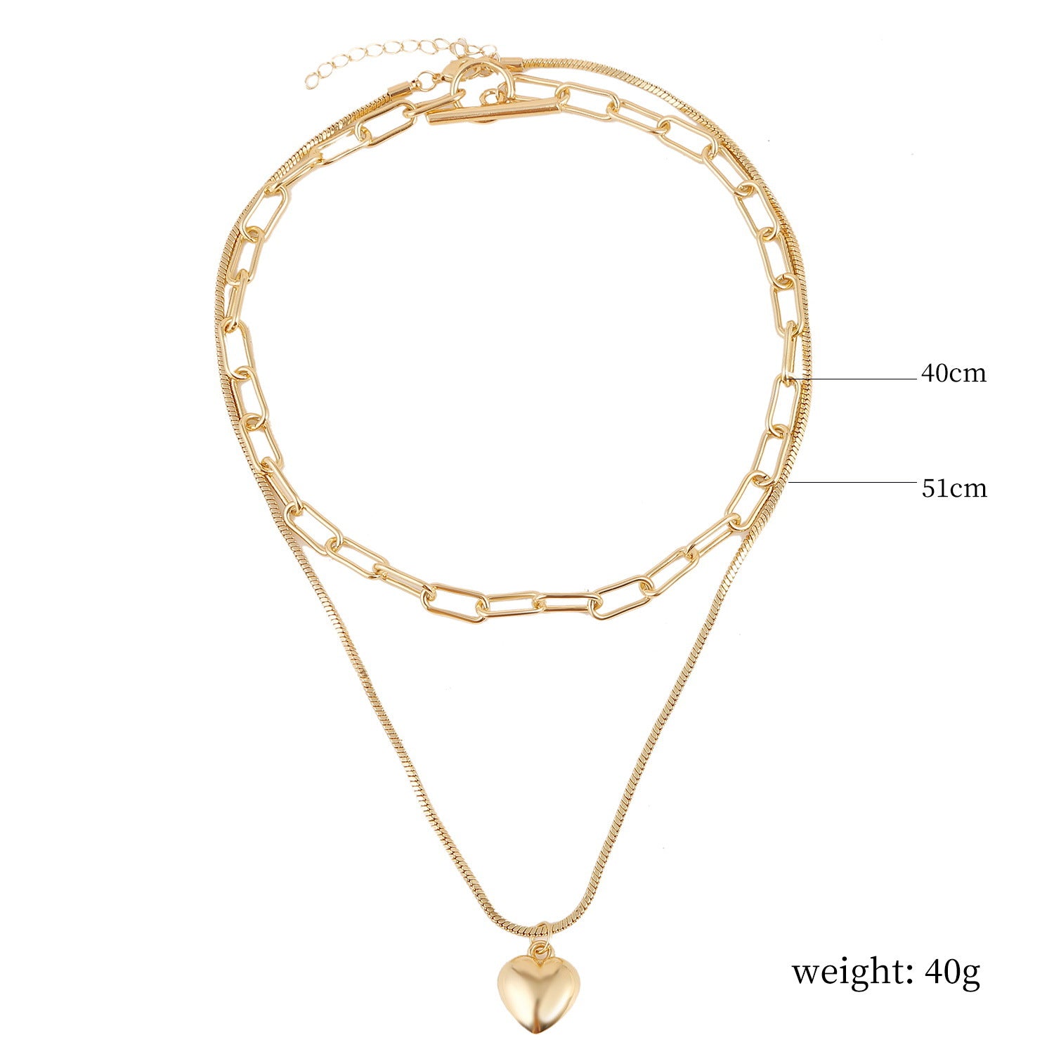 Wholesale Multi-layer Double-layer Necklace Clavicle Chain Love Necklace