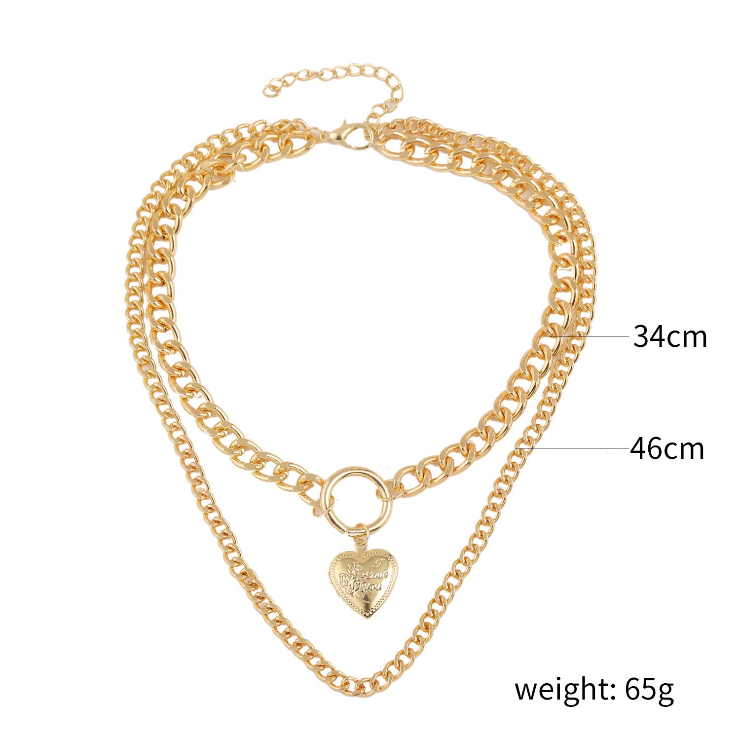 Wholesale alloy love-shaped necklace