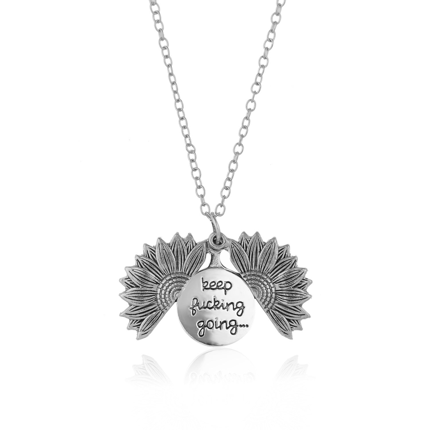 Wholesale Alloy Sunflower Openable Double-sided Engraving Keychain Pendant ACC-KC-ManYi001