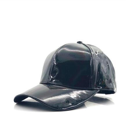 Wholesale Colorful Patent Leather Curved Brim Baseball Cap Hat ACC-HT-JianZhong001