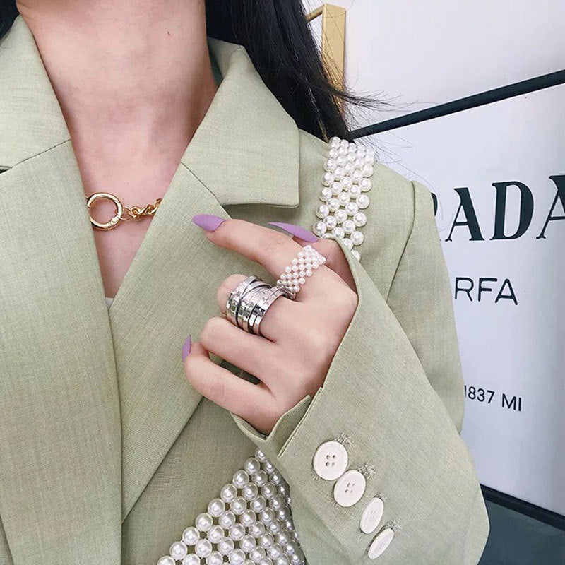 Wholesale  Retro Elegant Multi-Layer Wide Edition Ring