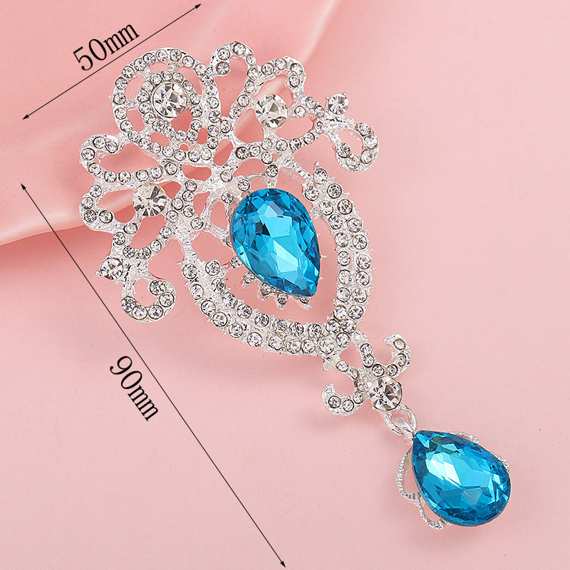 Wholesale  Diamond Pearl Flower Sun God flower brooch gem pendant
