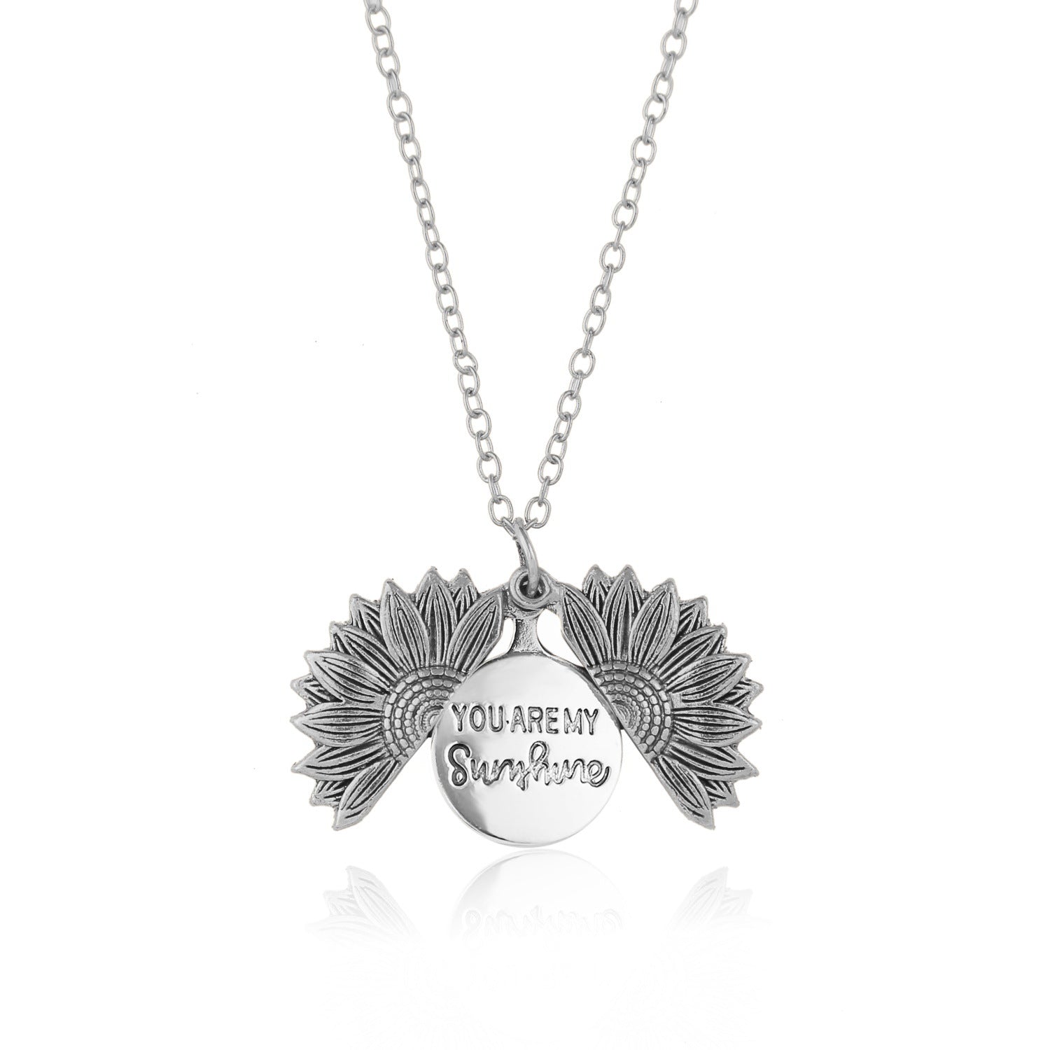 Wholesale Alloy Sunflower Openable Double-sided Engraving Keychain Pendant ACC-KC-ManYi001