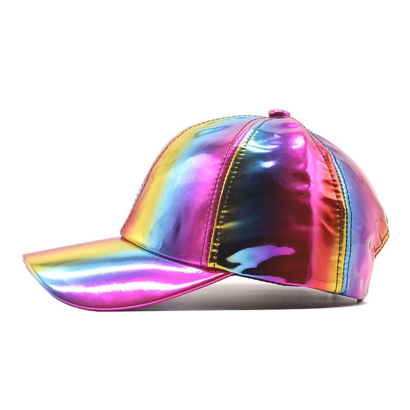 Wholesale Colorful Patent Leather Curved Brim Baseball Cap Hat ACC-HT-JianZhong001