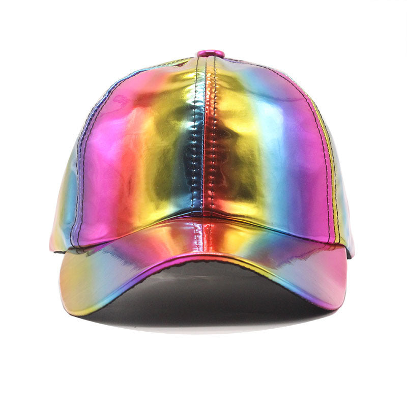 Wholesale Colorful Patent Leather Curved Brim Baseball Cap Hat ACC-HT-JianZhong001