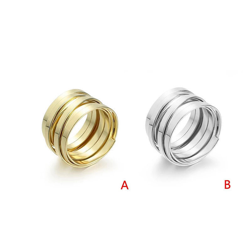 Wholesale  Retro Elegant Multi-Layer Wide Edition Ring