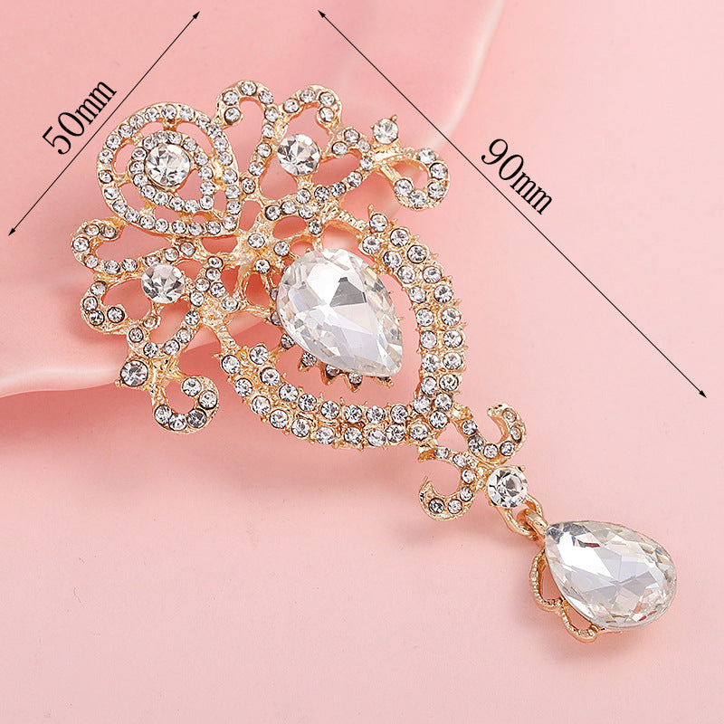 Wholesale  Diamond Pearl Flower Sun God flower brooch gem pendant