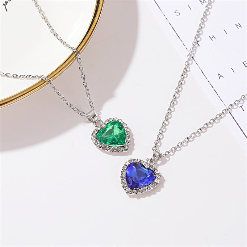 Wholesale  Crystal Gem Love Necklace