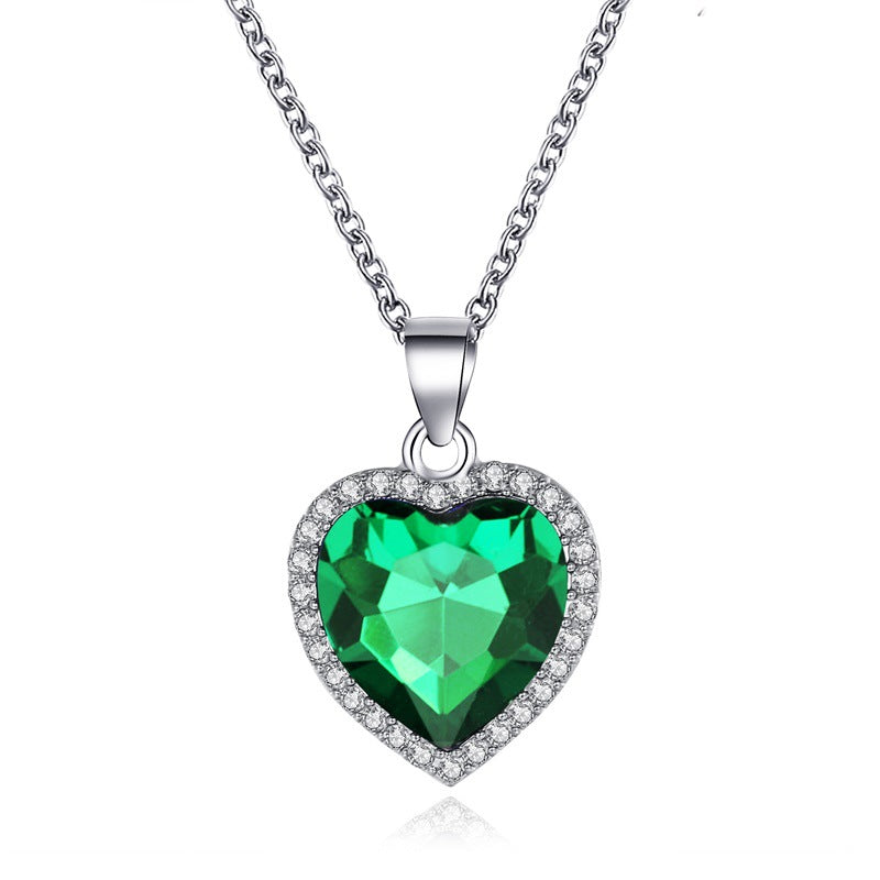Wholesale  Crystal Gem Love Necklace