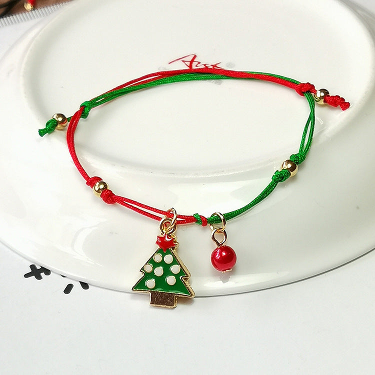 Wholesale Christmas Snowflake Elk Christmas Tree Braided Bracelet ACC-BT-Haol008