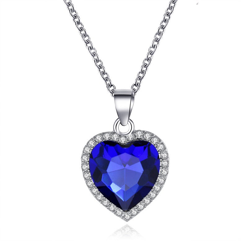 Wholesale  Crystal Gem Love Necklace
