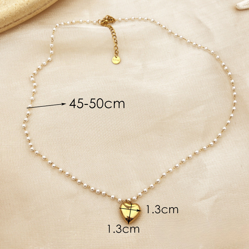 Wholesale Heart Pendant Necklace Stainless Steel 18K Gold Plated Necklaces ACC-NE-YuSen002