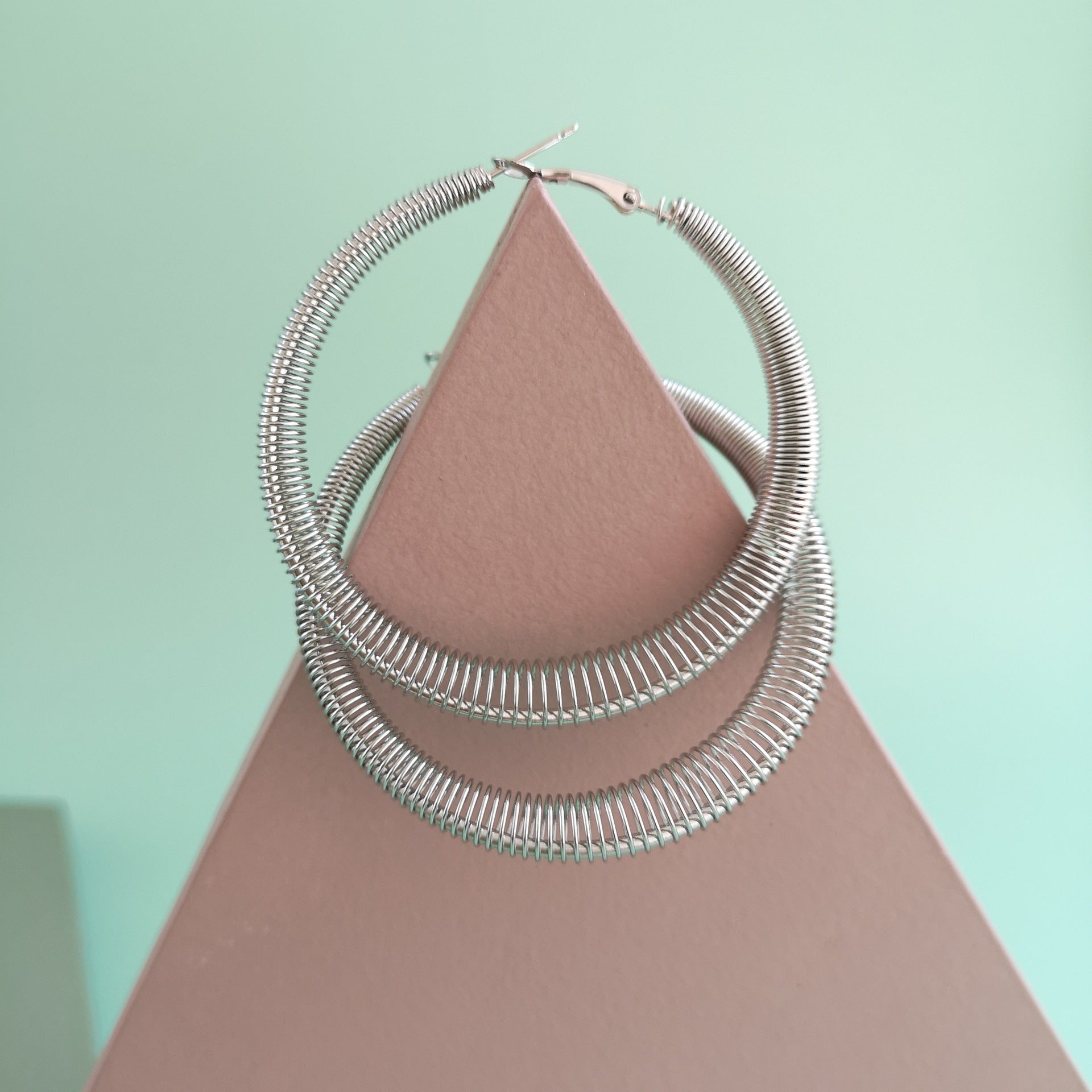 Wholesale Geometric Heart Shape Square Gold Spring Earrings ACC-ES-JuJia014