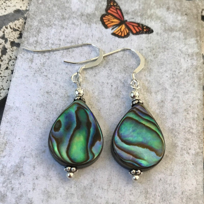 Wholesale Silver Plated Abalone Shell Drop Earrings for Women,  Chic Jewelry Accessory for Parties,  Gifts,  and Resale